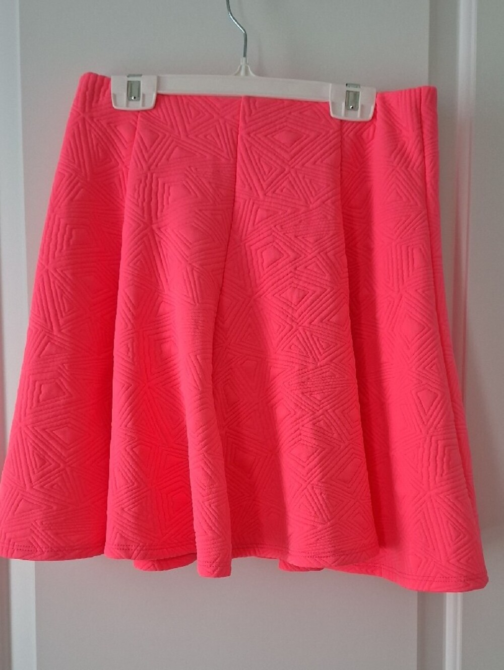 Black Bead Neon Coral Pink Skater Skirt - Picture 4 of 7